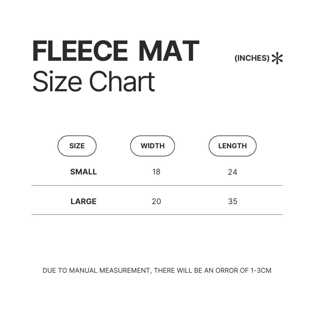 Fleece Mat Size Chart - Attack On Titan UK Store