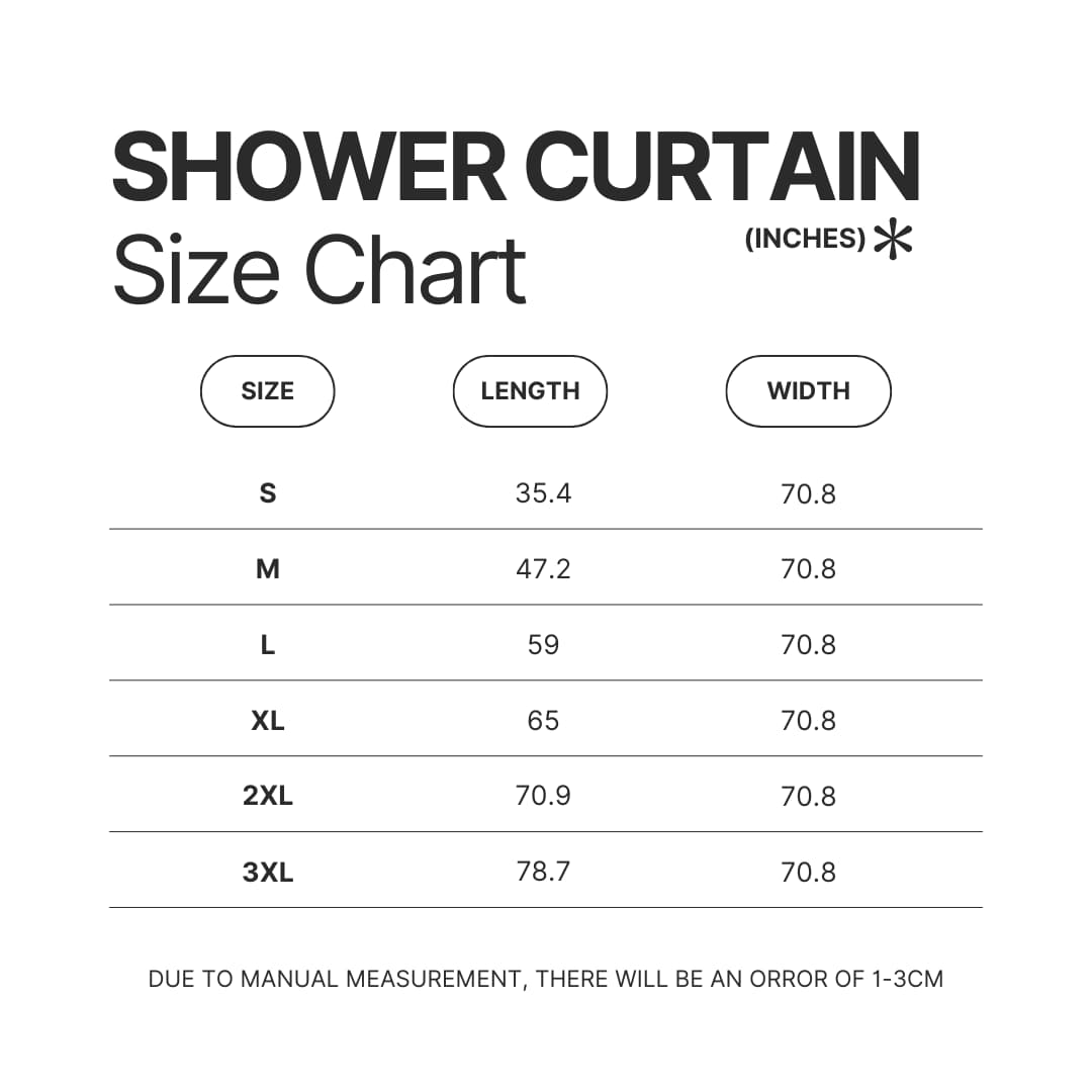 Shower Curtain Size Chart - Attack On Titan UK Store