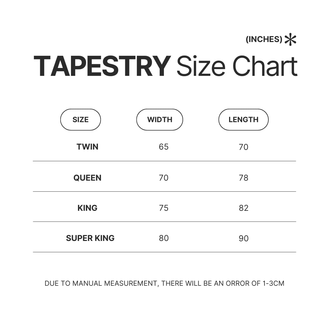 Tapestry Size Chart - Attack On Titan UK Store