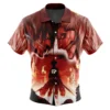 Burning Attack on Titan Short Sleeve Hawaiian Shirt FRONT Mockup - Attack On Titan UK Store