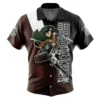 Levi Ackerman x Beast Titan AOT Short Sleeve Hawaiian Shirtt FRONT Mockup - Attack On Titan UK Store