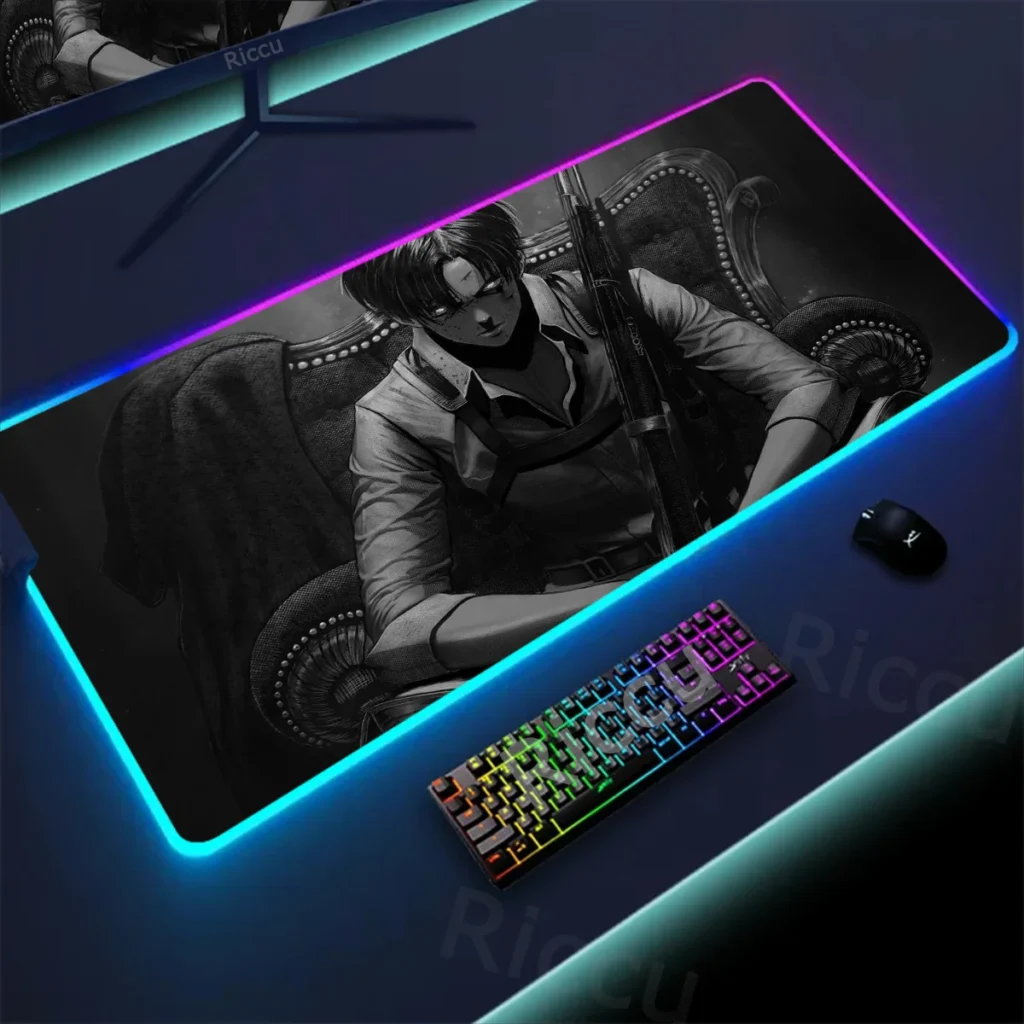 Attack On Titan Dark Color Levi Design Mouse Pad