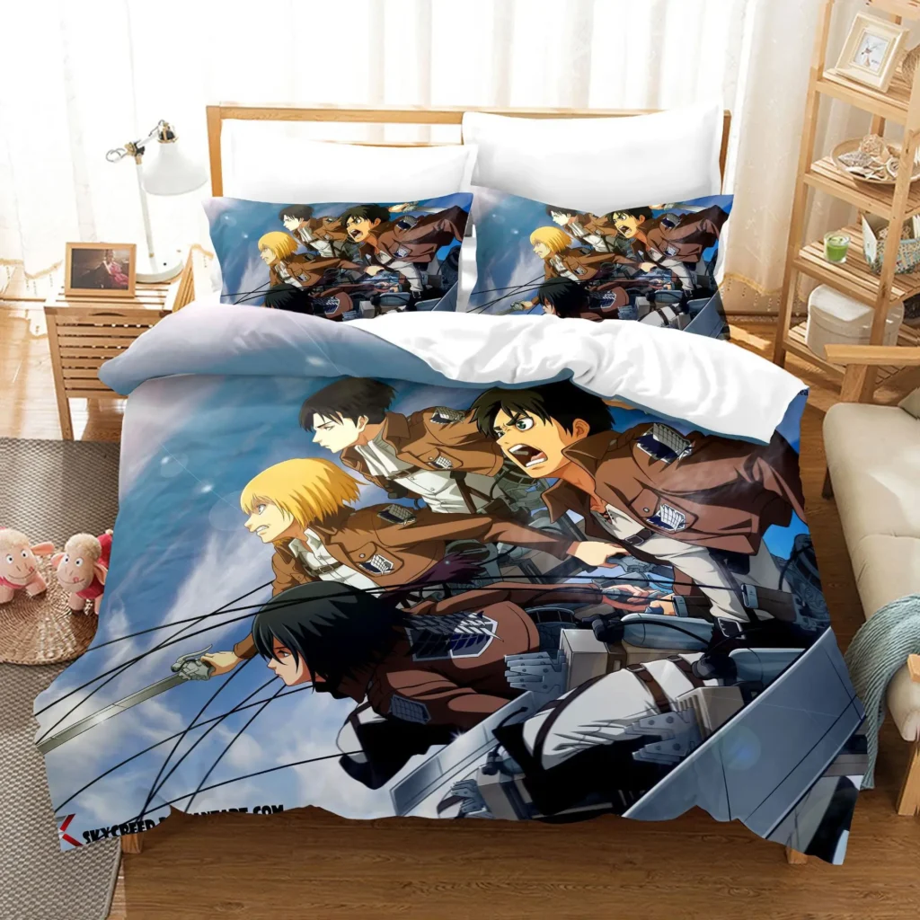 Main Characters Attack On Titan Bedding Set