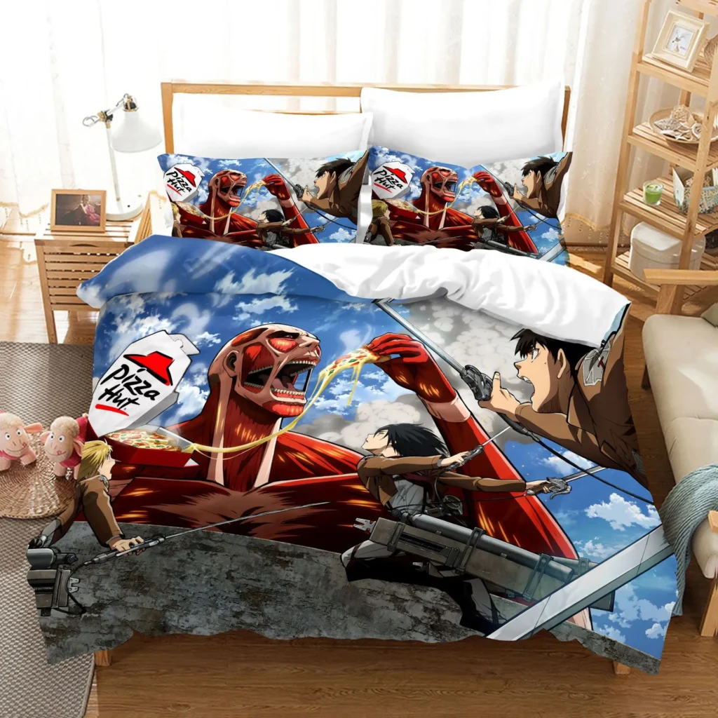 Attack On Titan Pizza Hurt Bedding Set