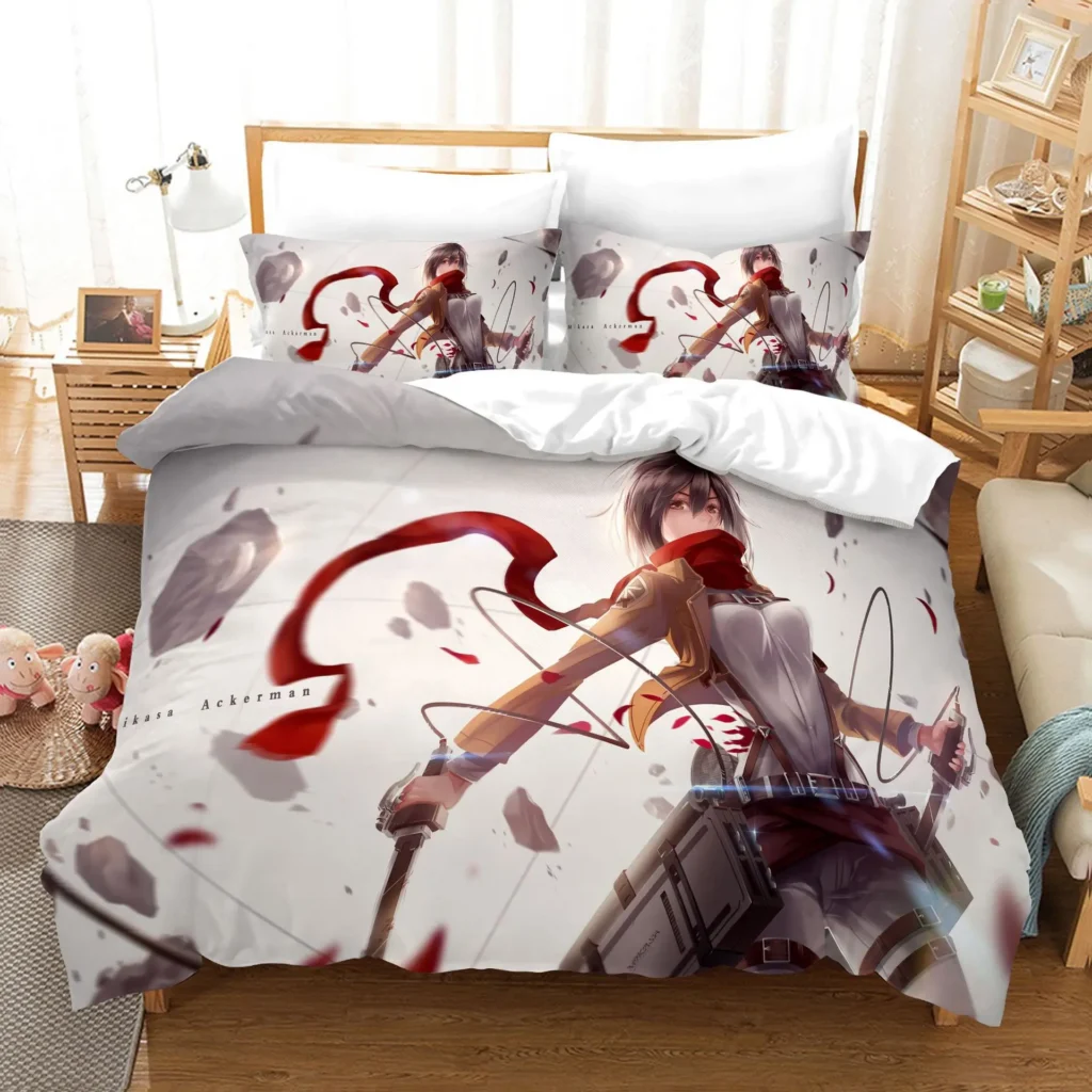 Attack On Titan Beautiful Mikasa Ackerman  Bedding Set