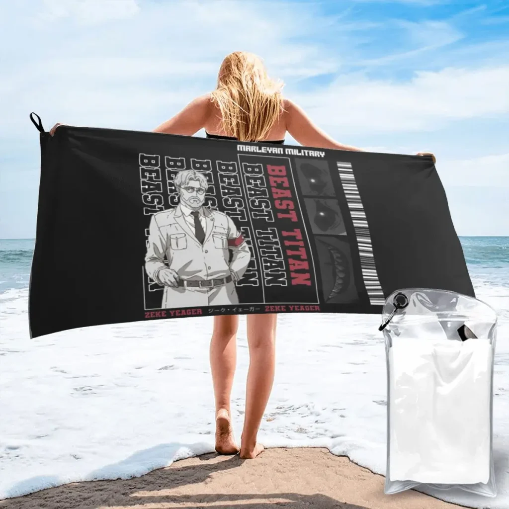 Attack On Titan Beast Titan Beach Towel